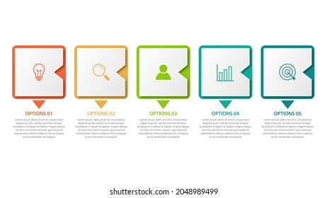 Presentation business infographic template with 5 options