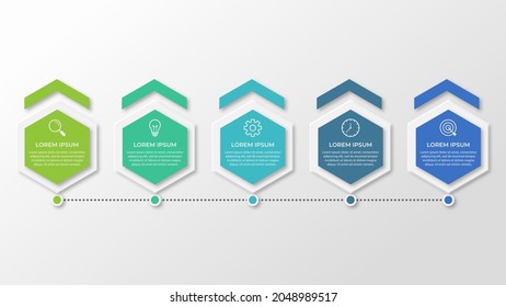 Presentation business infographic template with 5 options