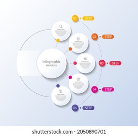 Presentation business infographic template with 5 step