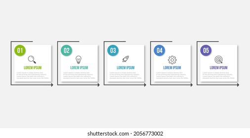 Presentation business infographic template with 5 options