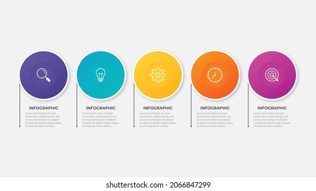 Presentation business infographic template with 5 options