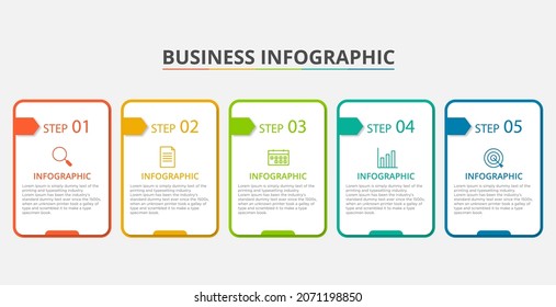 Presentation business infographic template with 5 options