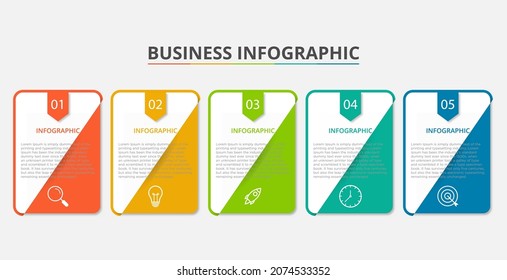 Presentation business infographic template with 5 options