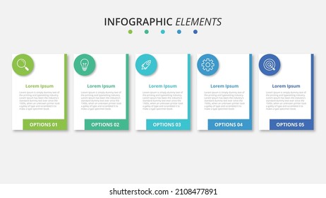 Presentation business infographic template with 5 options