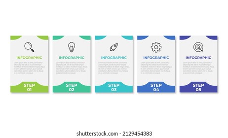 Presentation business infographic template with 5 options. Vector illustration.