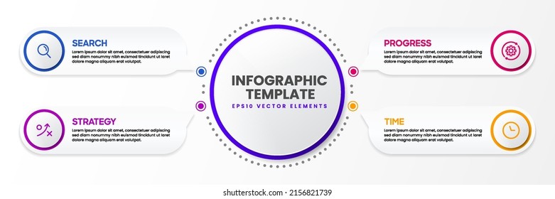 Presentation business infographic template 5 options. Business data visualization. Process chart. Abstract elements of graph, diagram with steps, options, parts or processes. concept of infographic.