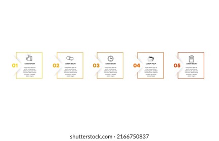 Presentación de la plantilla de infografía del negocio con 5 opciones o pasos.