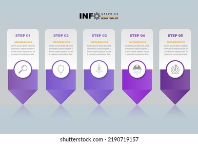 presentation business infographic template with 5 options or steps