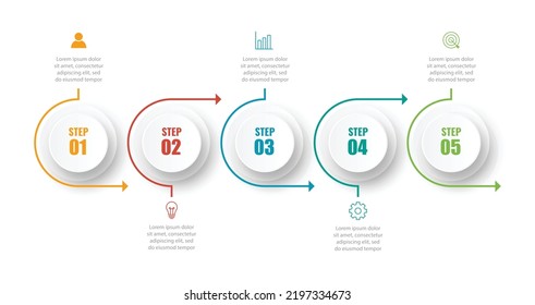 Presentation business infographic template with 5 options