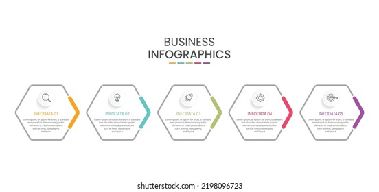 Presentation business infographic template with 5 options