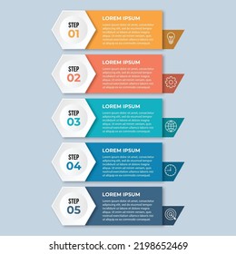 Presentation business infographic template with 5 options
