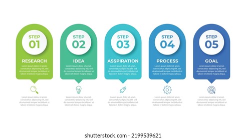 Presentation business infographic template with 5 options