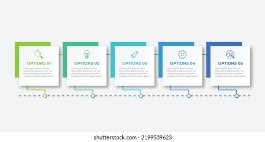 Presentation business infographic template with 5 options