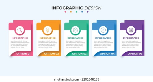Presentation business infographic template with 5 options