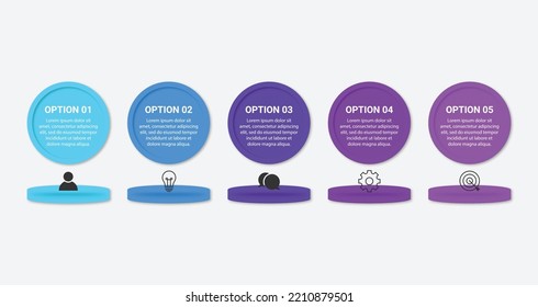 Presentation business infographic template with 5 options vector illustration