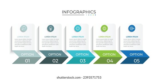 Plantilla de información de negocios de presentación con 5 opciones