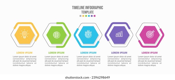 Presentation business infographic template with 5 options. Vector illustration