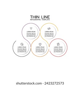 Presentation business infographic template with 5 options and icons.