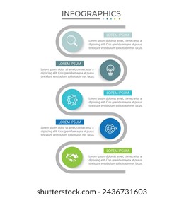 Presentation business infographic template, 5 steps