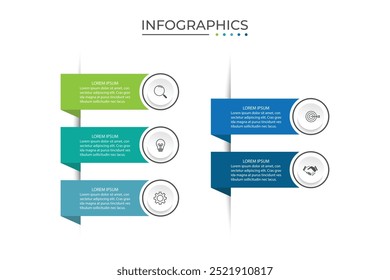 Modelo de infográfico comercial de apresentação com 5 opções. Ilustração vetorial.