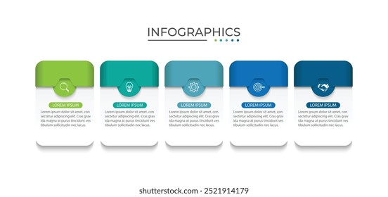 Presentation business infographic template with 5 options