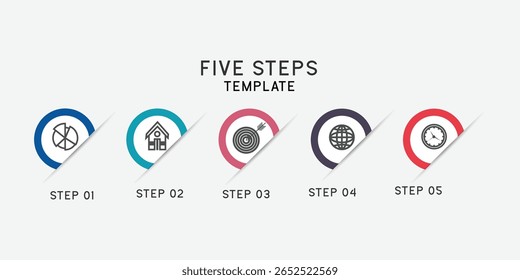 Presentation business infographic template with 5 options.