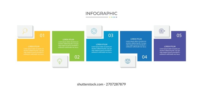 Plantilla de presentación de infografía de negocios con 5 opciones