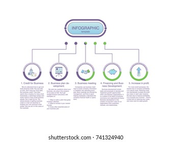 Presentation business infographic template with 5 options. Vector illustration.