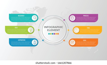 Presentation business infographic template with 6 options