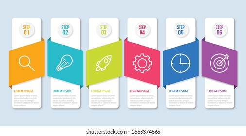 Presentation business infographic template with 6 options