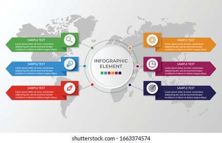 Presentation business infographic template with 6 options