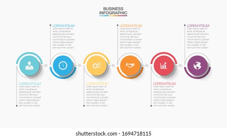 Presentation business infographic template with 6 options