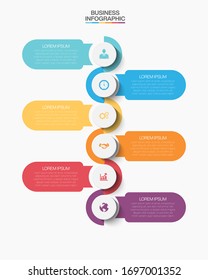 Presentation business infographic template with 6 options