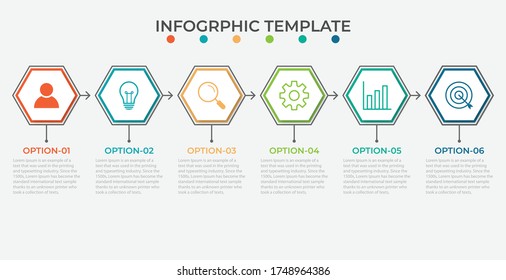 Presentation business infographic template with 6 options