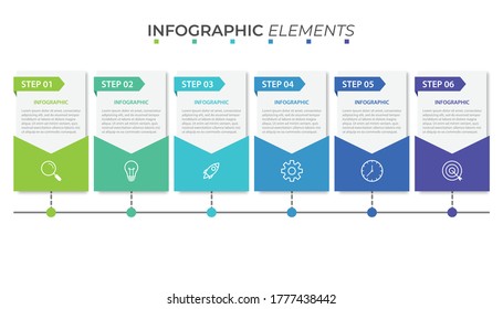 Presentation business infographic template with 6 options