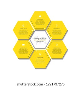 Presentation business infographic template with 6 step