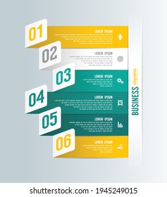 Presentation business infographic template with 6 step