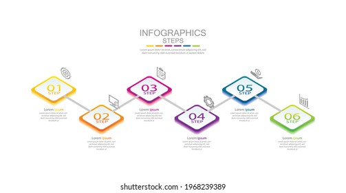 Presentation business infographic template with 6 step
