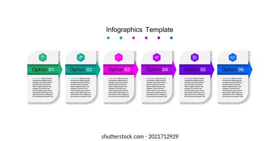 Presentation business infographic template with 6 step