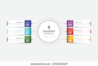 Presentation business infographic template with 6 options