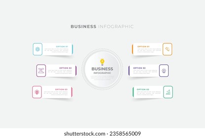 Plantilla de información de negocios de presentación con 6 opciones