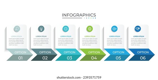 Presentation business infographic template with 6 options