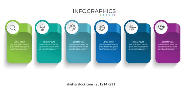 Presentation business infographic template with 6 options