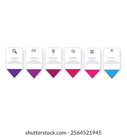 Presentation business infographic template with 6 options. Vector illustration.