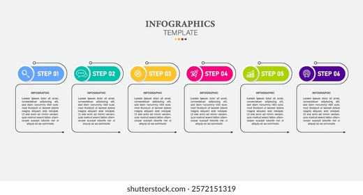 Presentation business infographic template with 6 options.