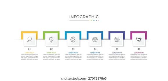 Plantilla de presentación de infografía de negocios con 6 opciones