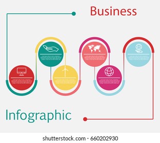 Presentation business infographic template with 6 options. Vector illustration can be used for workflow layout, diagram, number options, web design.