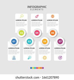 Presentation business infographic template with 7 options