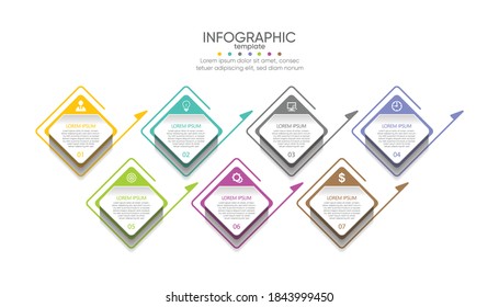 Presentation business infographic template with 7 step