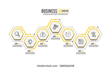 Presentation business infographic template with 7 step